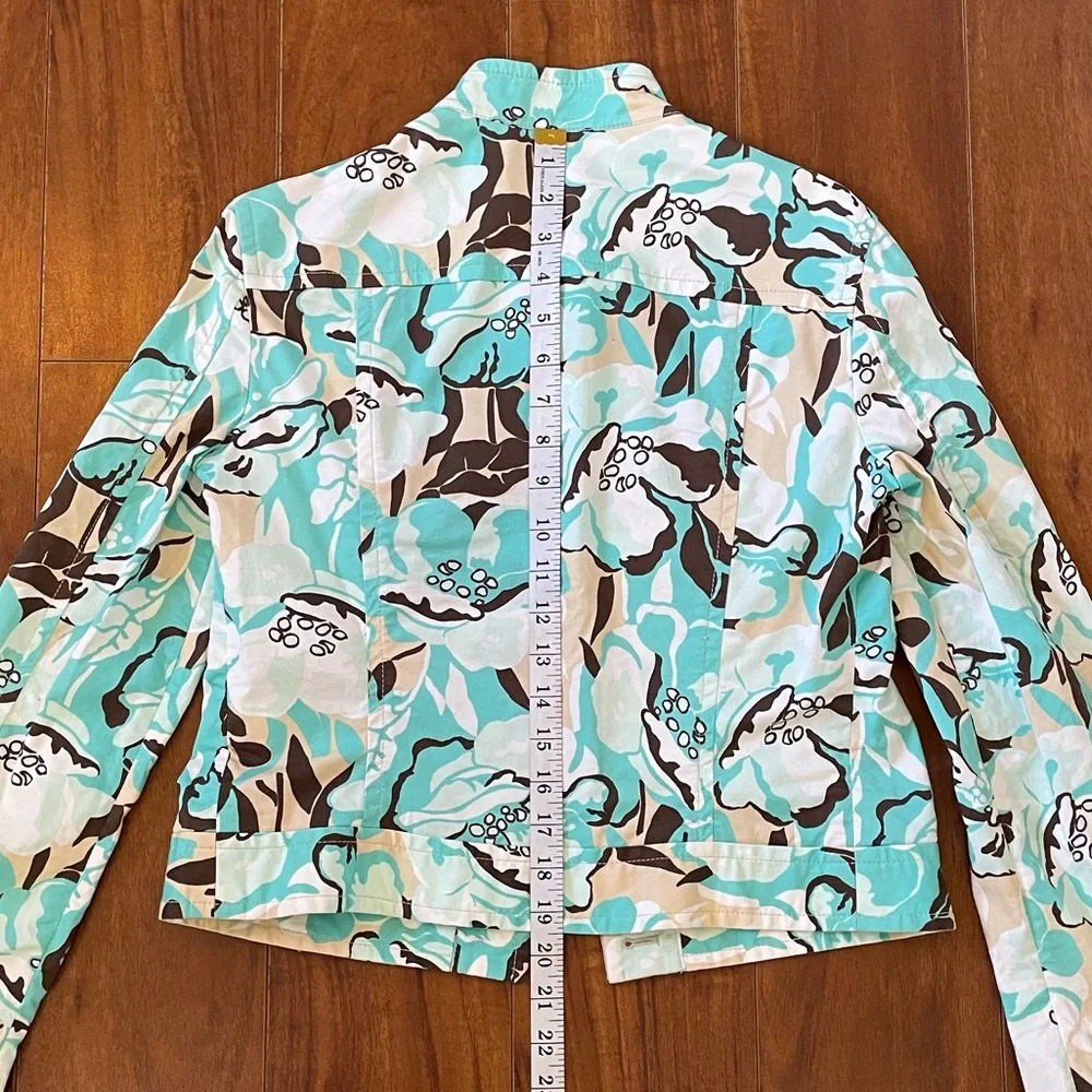 AIGNER Women’s Floral Lightweight Jacket Chinese Collar Size 6